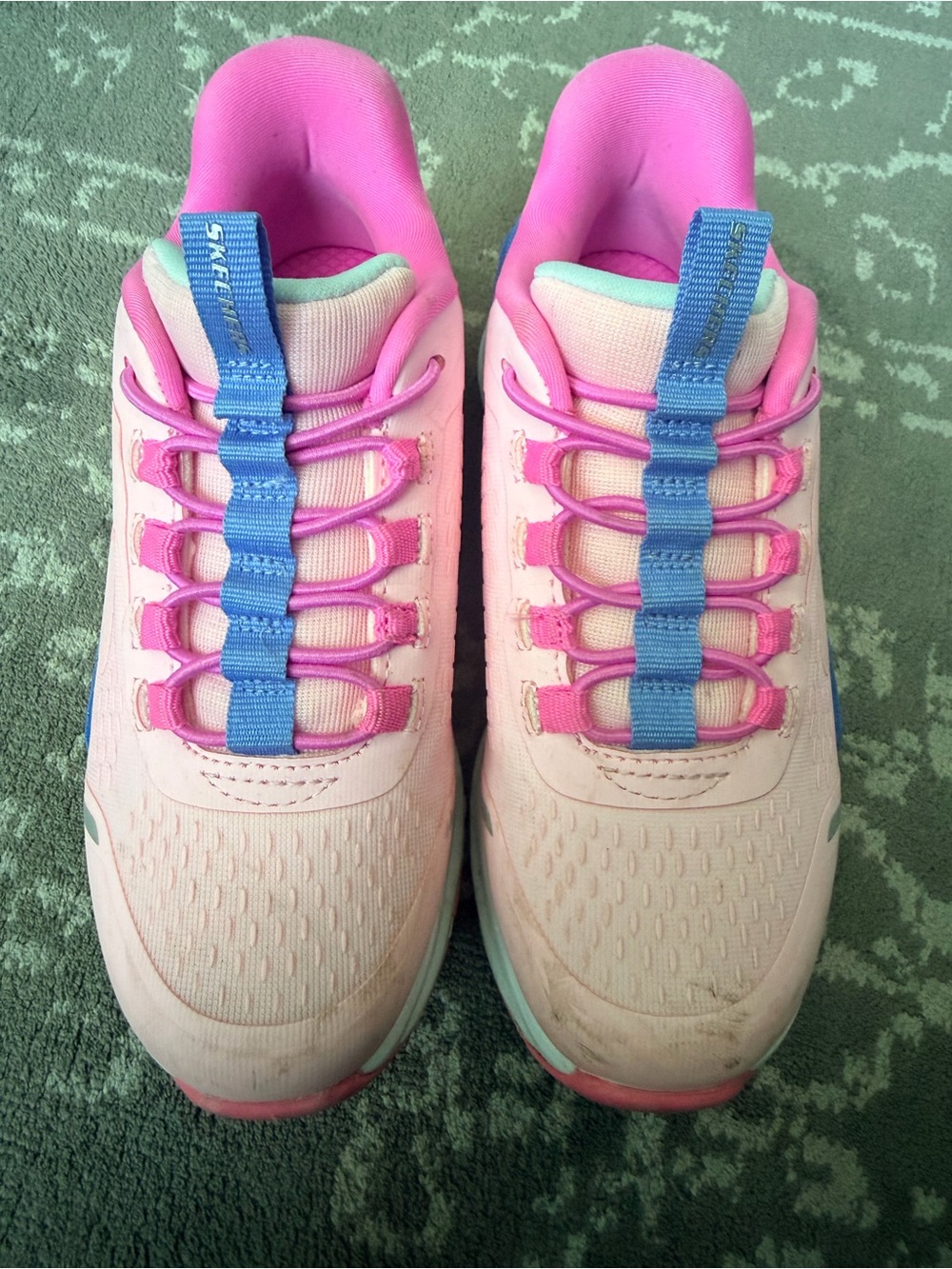 Skechers Pink and Blue Kids Slip-On Athletic Sneakers